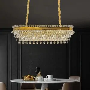 modern luxury crystal oval chandelier 120cm
